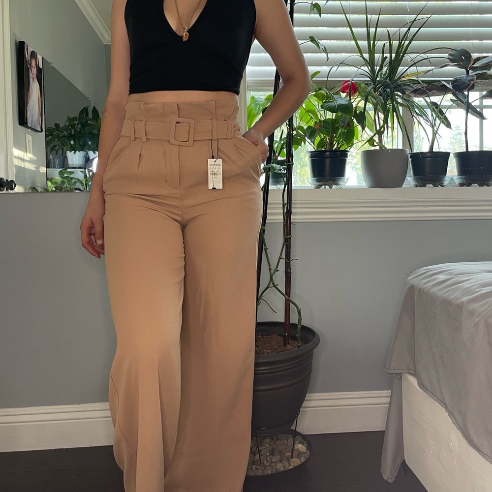 NEW Express Tan Flare Dress Pants
